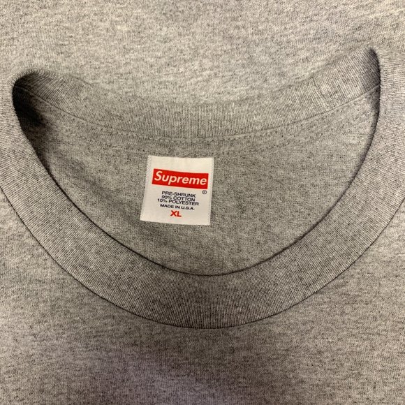 ~Used! Mens Supreme Grey D'Hiver 2019 2020 Summer T-Shirt Hype Street Size XL - Picture 4 of 4